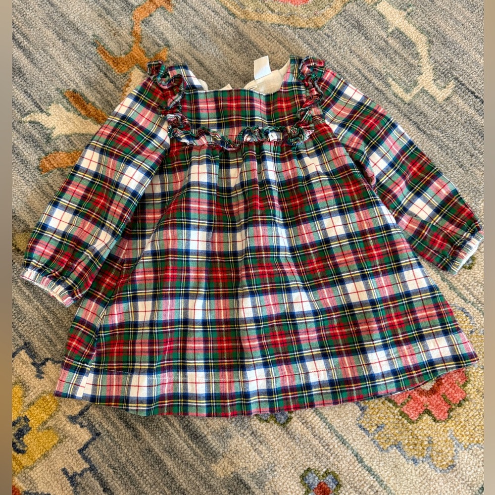 Gap Kids Baby Girls Tartan plaid red Christmas dress size 12 - 18 months
